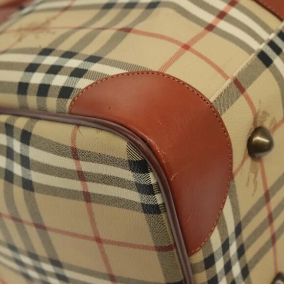 Burberrys Nova Check Boston Bag PVC 2way Beige Auth 137639 - Picture 5 of 16